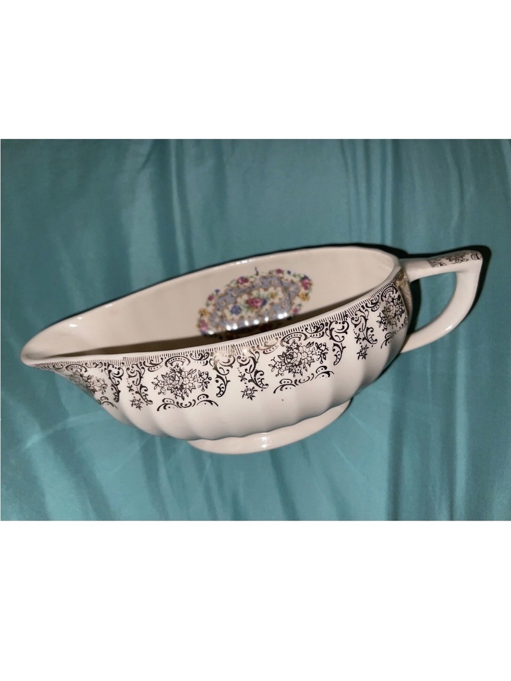 Vintage LIMOGE Gravy Boat LYRIC 1K-S 384-X Porcelain China 22K Gold USA